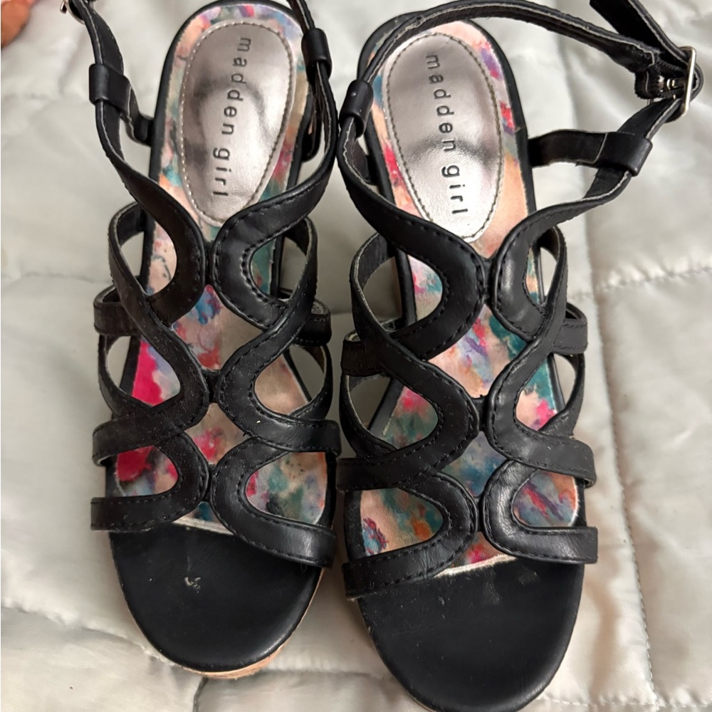Madden Girl Strappy Black Sandals